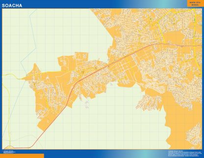 Mapa de Soacha en Colombia enmarcado plastificado 