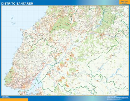 Mapa distrito Santarem enmarcado plastificado 