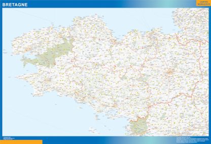 Region Bretagne enmarcado plastificado 