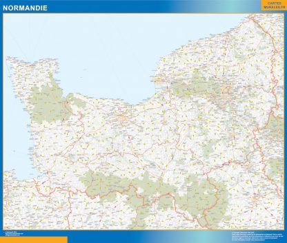 Region Normandie enmarcado plastificado 