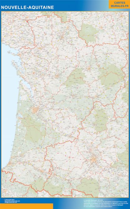 Region Nouvelle Aquitaine enmarcado plastificado 