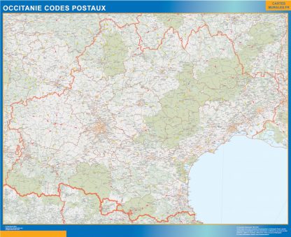 Región OccitanIe codigos postales enmarcado plastificado 