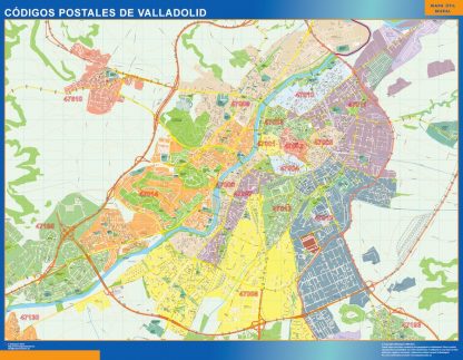 Valladolid códigos postales enmarcado plastificado 