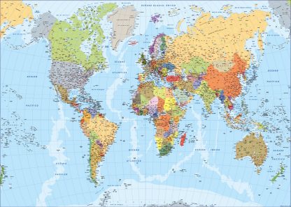 Mapa mundo español plastificado